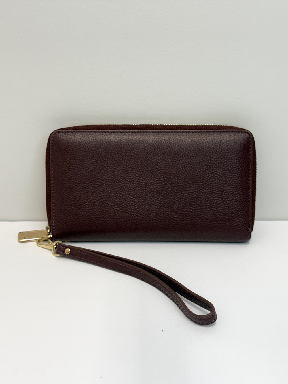 Chelmon Vegan Leather Wristlet Wallet Dark Brown